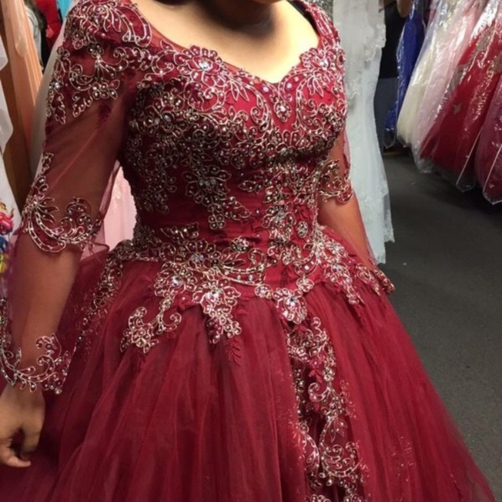 Burgundy Ball gown